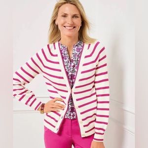 Talbots striped cardigan